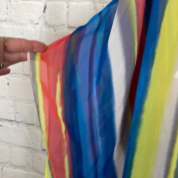 Karlie Multicolor Rainbow One Sleeve Dress size small - Picture 2 of 5